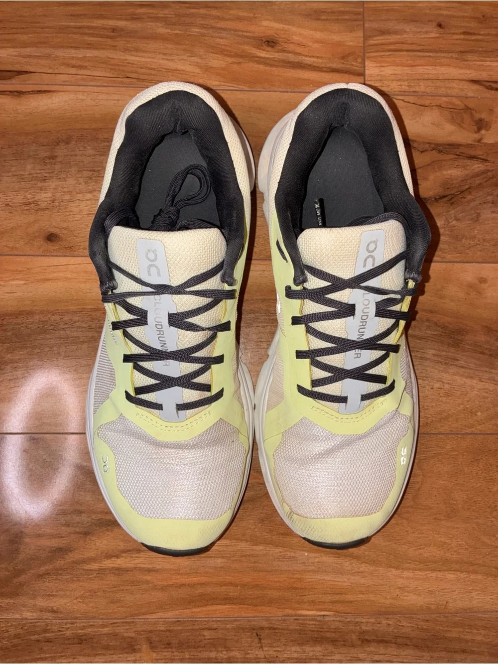 On Cloud Women’s Cloudrunner Athletic Running Shoes, neon yellow- size 9.5